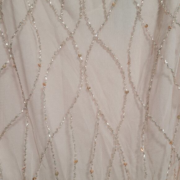 NWT Arianna Papell Beaded Blouson Champagne Gown Dress Size 14 - Picture 3 of 7